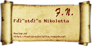Füstös Nikoletta névjegykártya
