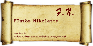 Füstös Nikoletta névjegykártya