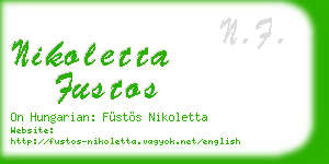 nikoletta fustos business card