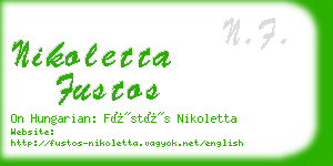 nikoletta fustos business card